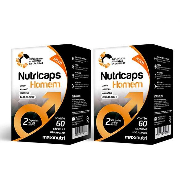 Imagem de Kit 2 Nutricaps Homem Vitamínico Fosforo Magnésio 60 Caps