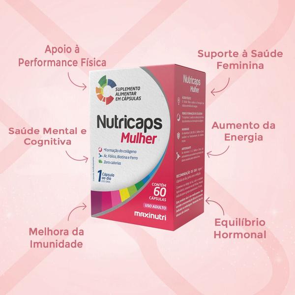 Imagem de Kit 2 Nutricaps Mulher Polivitaminico Completo 60 Capsulas Maxinutri