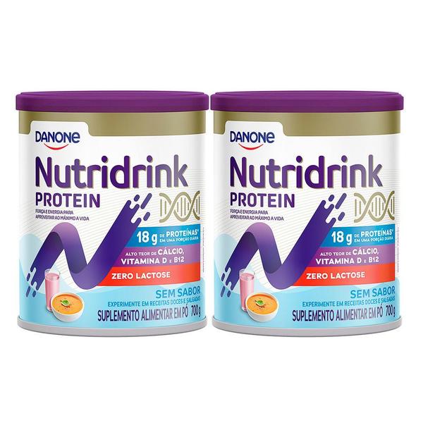 Kit 2 Nutridrink Protein Sem Sabor Zero Lactose 700g Imagem de Kit 2 Nutridrink Protein Sem Sabor Zero Lactose 700g
