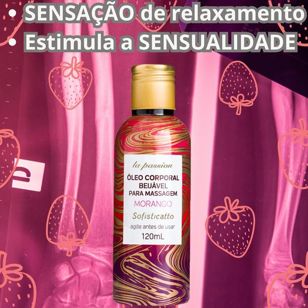 Imagem de Kit 2 Óleo beijável Morango Massagem + 1 Óleo Spray Shock Plus Menta Sofisticatto