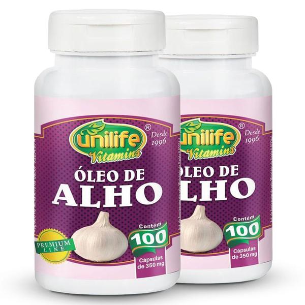 Imagem de Kit 2 Óleo de Alho 350mg Unilife 100 cápsulas