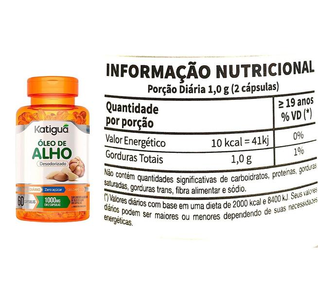 Imagem de Kit 2 Óleo De Alho Desodorizado 60 Capsulas - Katigua