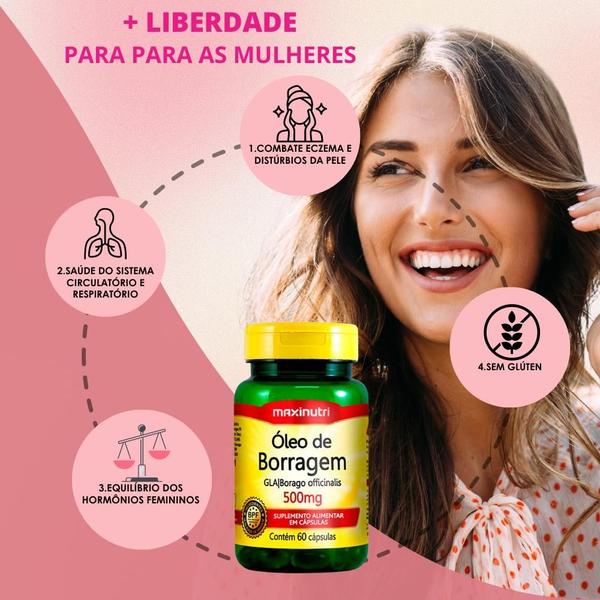 Kit 2 Oleo de Borragem 500mg com 60 Capsulas Maxinutri Imagem de Kit 2 Oleo de Borragem 500mg com 60 Capsulas Maxinutri