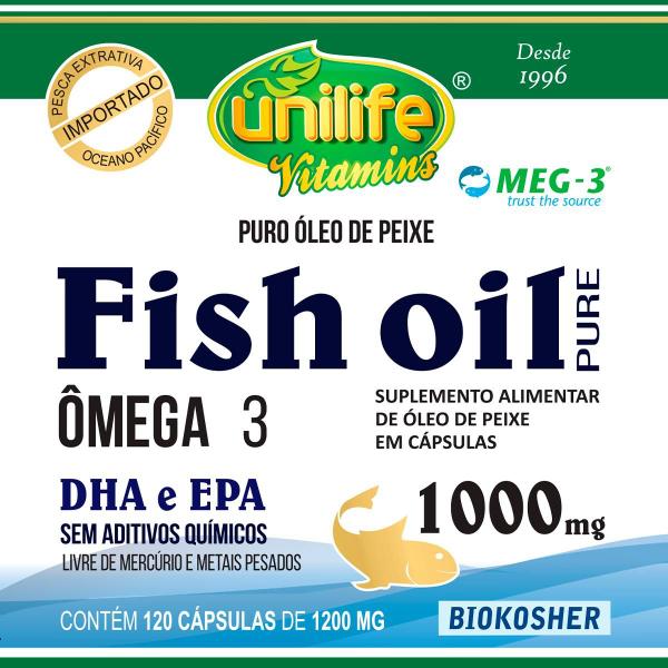 Imagem de Kit 2 Óleo de Peixe Fish Oil Unilife 120 capsulas 1000mg