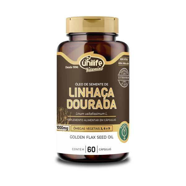 Kit 2 Óleo de Semente de Linhaça Dourada 1000mg Unilife 60 Cápsulas Imagem de Kit 2 Óleo de Semente de Linhaça Dourada 1000mg Unilife 60 Cápsulas