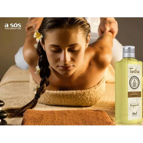 Imagem de Kit 2 Óleo Massagem Tantra Relaxante Bergamota e Morango