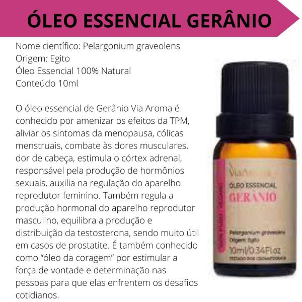 Imagem de Kit 2 Óleos Essenciais Para Aromaterapia Gerânio e Lavanda Via Aroma Puros e Naturais