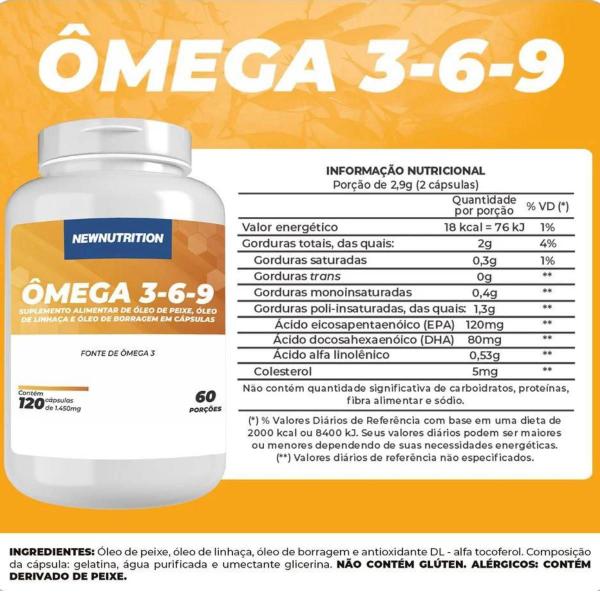 Imagem de Kit 2 Ômega 3 6 9 Epa Dha 120 Capsulas New Nutrition