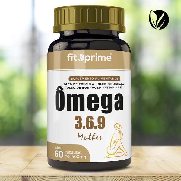 Imagem de Kit 2 Ômega 3-6-9 Mulher Prímula Linhaça Borragem Vitamina E 60 Cápsulas Fitoprime