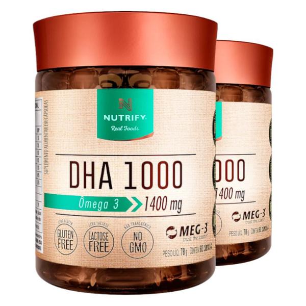 Imagem de Kit 2 Ômega 3 DHA 1000 Nutrify 60 Cápsulas