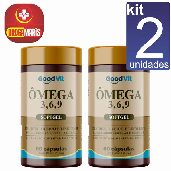 Imagem de kit 2 Omega 3,6,9 Soft Gel 60caps Good Vit melhora Colesterol