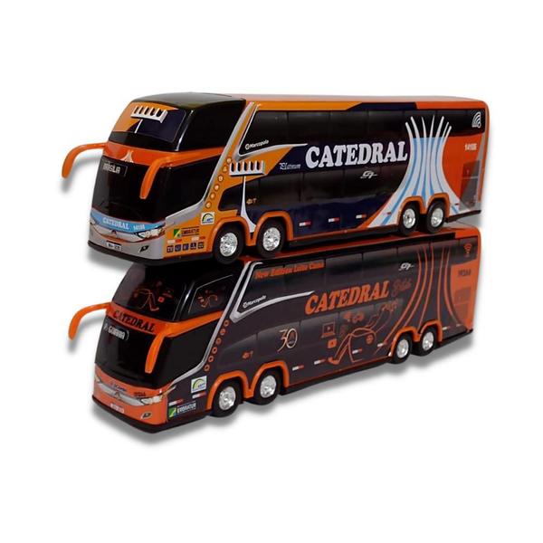 Imagem de Kit 2 Ônibus Da Viação Catedral Leito E Pintura Antiga 30Cm