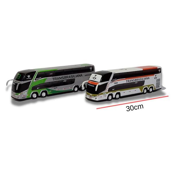 Imagem de Kit 2 Ônibus Da Viação Transbrasiliana + Pintura Antiga 30Cm