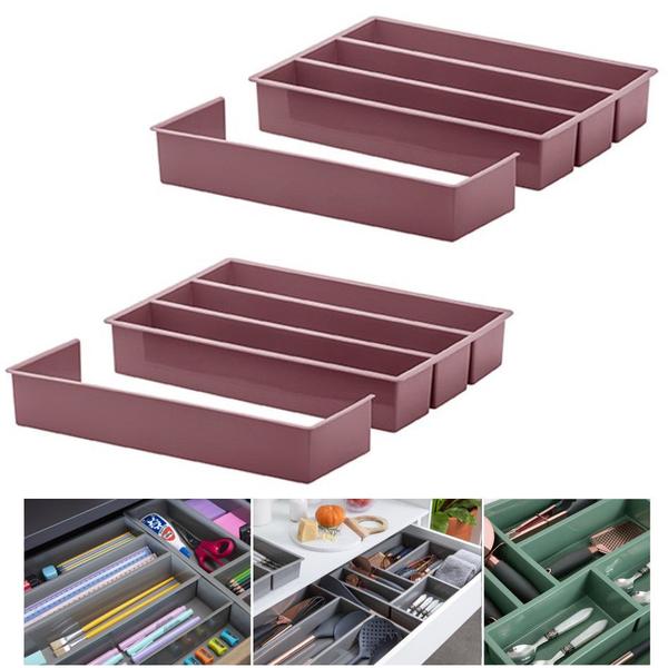 Imagem de Kit 2 Organizador De Gaveta Porta Utensílios Talheres Com Extensor 35x25x6,5cm - Paramount