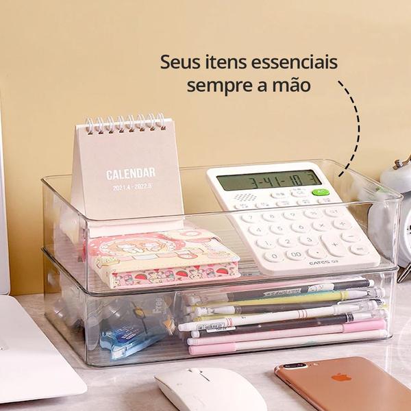 Imagem de Kit 2 Organizador De Gavetas Cozinha Maquiagem Escritório 23x17cm