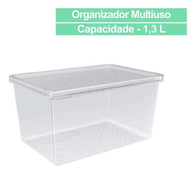 Imagem de Kit 2 Organizador De Geladeira Acrílico 1,3 Litros Uz