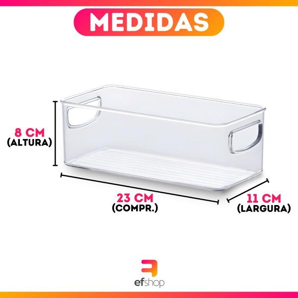 Imagem de Kit 2 Organizador Diamond 23 x 11 x 8 cm Cesto Caixa Organizadora de Geladeira Acríico - Paramount