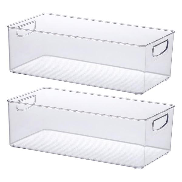 Imagem de Kit 2 Organizador Diamond 23 x 11 x 8 cm Cesto Caixa Organizadora de Geladeira Acríico - Paramount