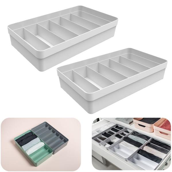 Kit 2 Organizador Gaveta Colmeia Grande Plástico Divisor Roupa Íntima Meias - Ou Imagem de Kit 2 Organizador Gaveta Colmeia Grande Plástico Divisor Roupa Íntima Meias - Ou