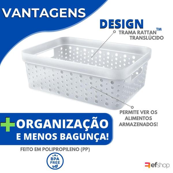 Imagem de Kit 2 Organizador Geladeira Cesto Transparente Cozinha 4 L