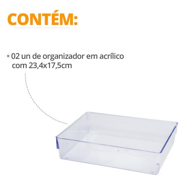 Imagem de Kit 2 Organizador Modular Cristal Closet Para Roupas Intimas Meias