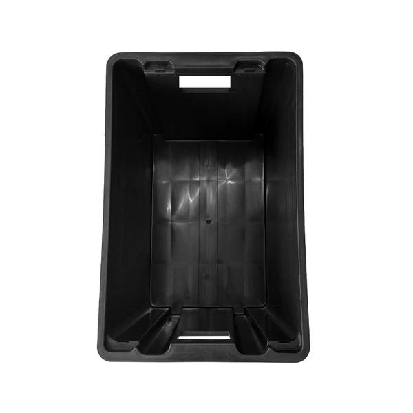 Kit 2 Organizador Multiuso Caixa 60 Lts Preta Com Tampa - Injeplastec Imagem de Kit 2 Organizador Multiuso Caixa 60 Lts Preta Com Tampa