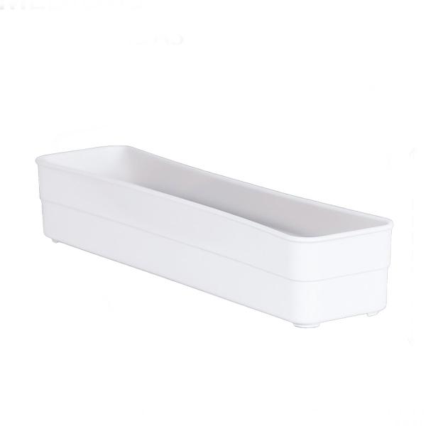 Imagem de Kit 2 Organizador Multiuso Modular De Plástico Branco Retangular 30 x 7,5 x 5,2 cm