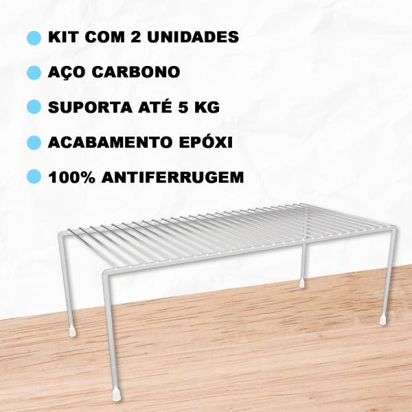 Imagem de Kit 2 Organizador para Casa Grande Prateleira Aço Reforçado