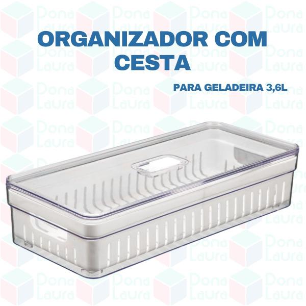 Imagem de Kit 2 Organizadores Com Cesta E Tampa Guardar Verduras Frutas