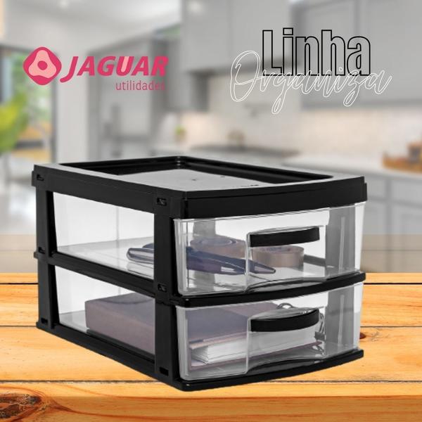 Kit 2 Organizadores Compacto 2 Gavetas Preto 2043 JAGUAR Imagem de Kit 2 Organizadores Compacto 2 Gavetas Preto 2043 JAGUAR