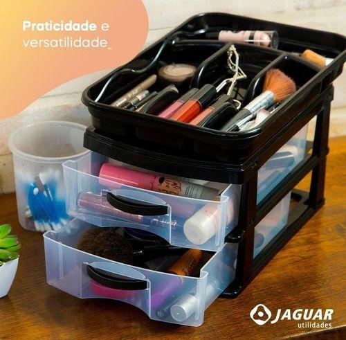 Kit 2 Organizadores Compacto 2 Gavetas Preto 2043 JAGUAR Imagem de Kit 2 Organizadores Compacto 2 Gavetas Preto 2043 JAGUAR