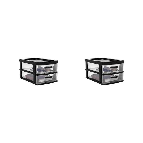 Kit 2 Organizadores Compacto 2 Gavetas Preto 2043 JAGUAR Imagem de Kit 2 Organizadores Compacto 2 Gavetas Preto 2043 JAGUAR