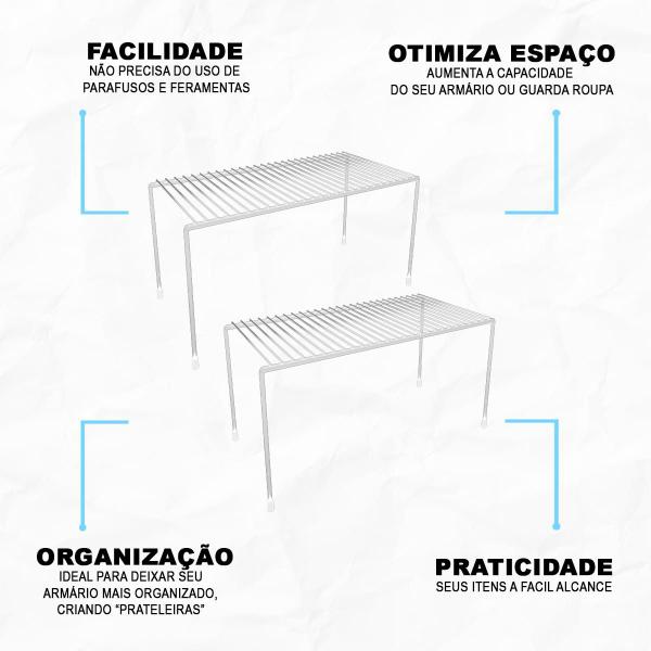 Imagem de Kit 2 Organizadores Cozinha Médio Prateleira Aramado Pintura Epóxi