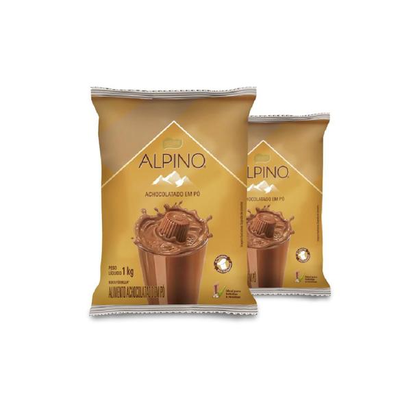 Imagem de Kit 2 Pacotes Achocolatado Em Pó Alpino 1 Kg Original Nestlé