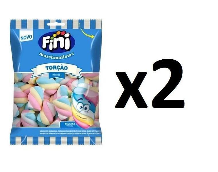 Imagem de Kit 2 Pacotes De Marshmallow Torção Colorido Fini 250G Cada