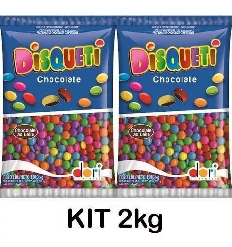 Kit 2 Pacotes Disqueti Chocolate Colorido 1kg Cada - Dori Imagem de Kit 2 Pacotes Disqueti Chocolate Colorido 1kg Cada - Dori