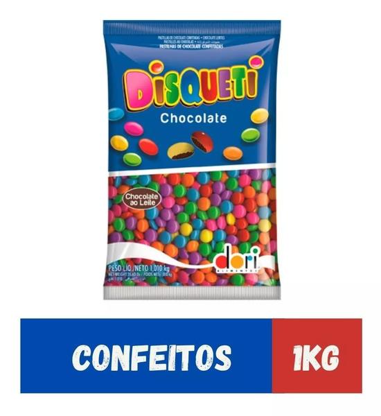 Kit 2 Pacotes Disqueti Chocolate Colorido 1kg Cada - Dori Imagem de Kit 2 Pacotes Disqueti Chocolate Colorido 1kg Cada - Dori