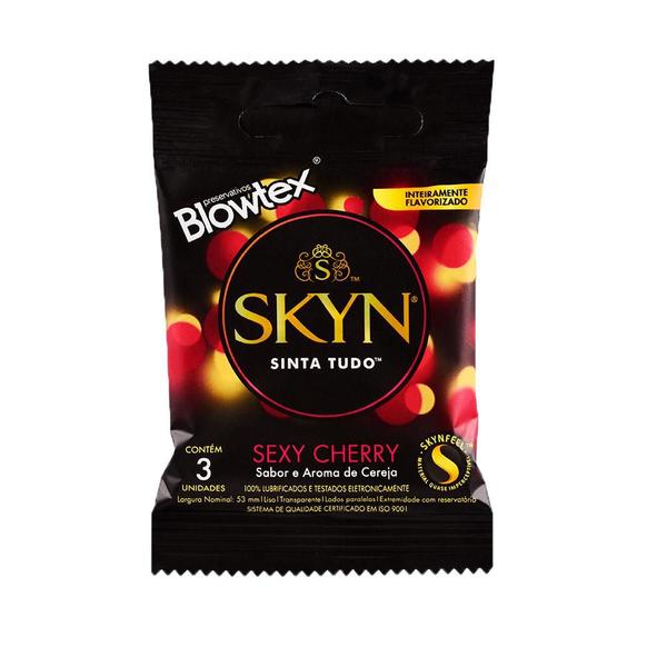 Imagem de Kit 2 Pacotes Preservativo SKYN Sexy Cherry C/ 3 Unidades Cada