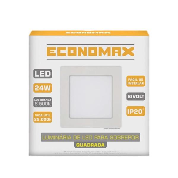 Imagem de Kit 2 Painéis Led Sobrepor 24W Quadrado  Branca Frio Bivolt