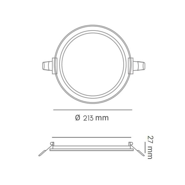 Imagem de Kit 2 Paineis Paflon Redondos Led Eco 18w Luz Branco Frio 6500k P/ Sobrepor Preto Bivolt Black Decker 