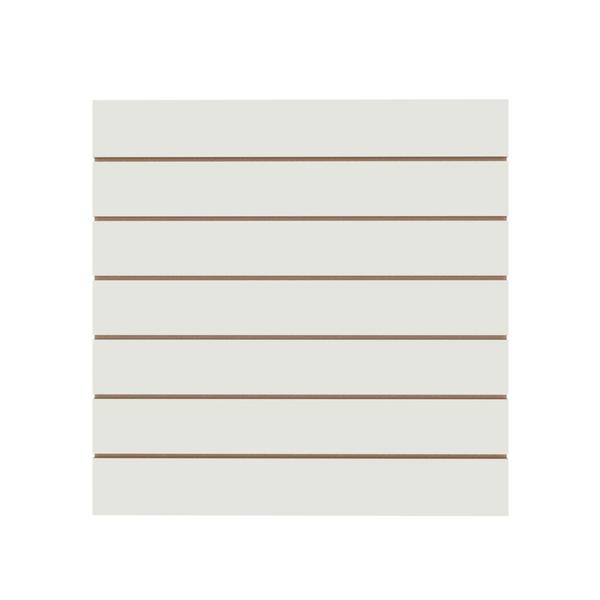 Imagem de Kit 2 Painel Canaletado Branco Mdf Para Loja 0,90x0,90m + 15 Ganchos Branco de 15cm