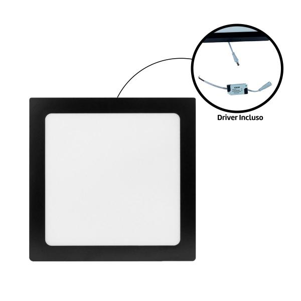 Imagem de Kit 2 Painel de LED 24 W 6500k Quadrado Embutir Preto Foxlux