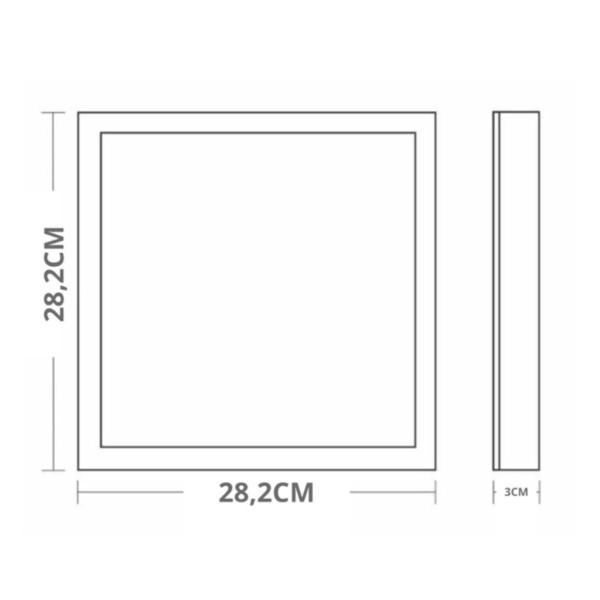 Imagem de Kit 2 Painel De Led Lys Plafon 24w Quadrado Sobrepor Branco Bivolt Taschibra