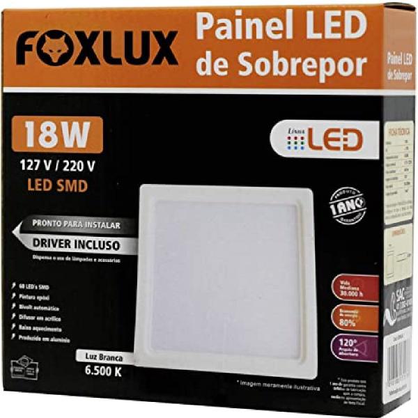 Imagem de Kit 2 Painel LED 18W Downlight Bivolt Quadrado 6500K Foxlux