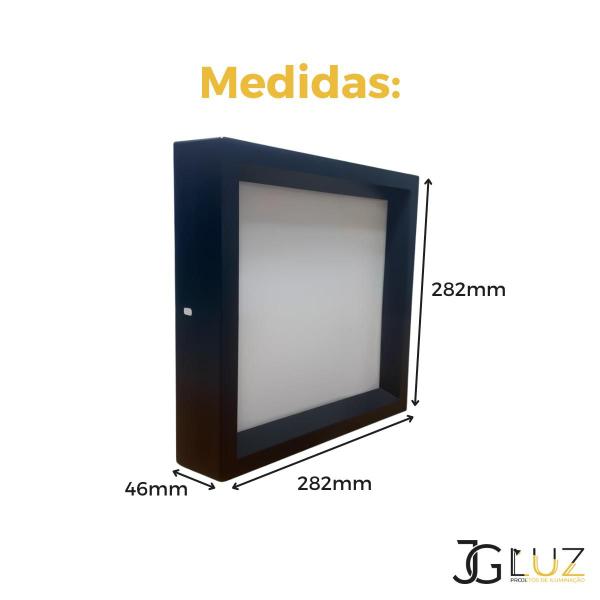 Imagem de Kit 2 Painel Led Recuado Sobrepor 24w Plafon Quadrado Bivolt