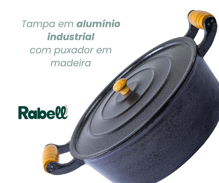 Imagem de Kit 2 panelas aluminio fundido grande tampa aluminio preta