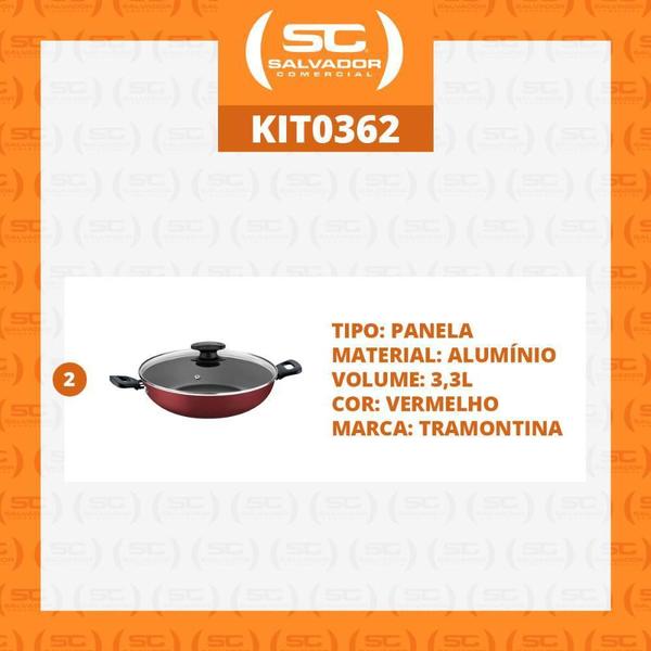 Kit - 2 Panelas Wok Alumínio 28Cm Loreto Vermelho Tramontina Imagem de Kit - 2 Panelas Wok Alumínio 28Cm Loreto Vermelho Tramontina