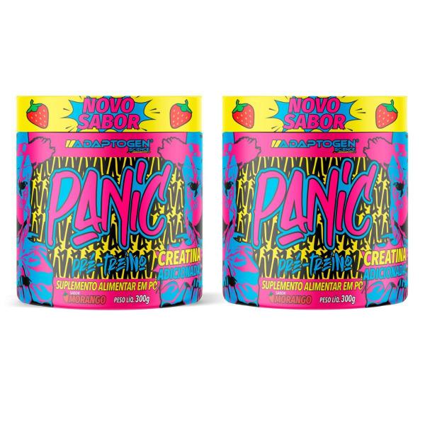 Imagem de Kit 2 Panic Adaptogen Pré-treino com Creatina Nova Fórmula 2 potes 300g cada