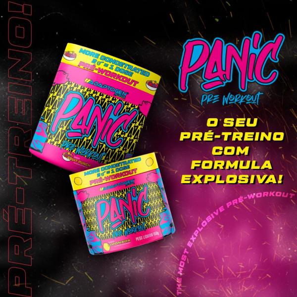 Imagem de Kit 2 Panic Adaptogen Pré-treino com Creatina Nova Fórmula 2 potes 300g cada