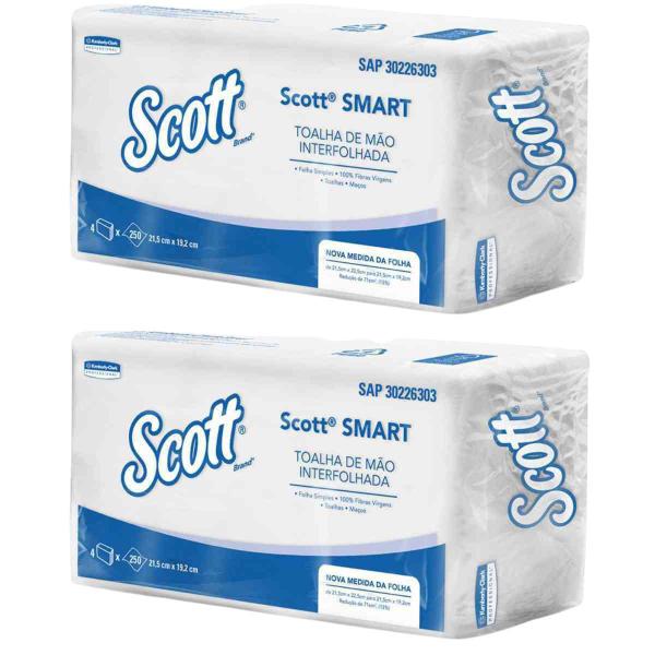 Kit 2 Papel Toalha Scott 2 Dobras 21,5X19,2Cm 1000 Imagem de Kit 2 Papel Toalha Scott 2 Dobras 21,5X19,2Cm 1000